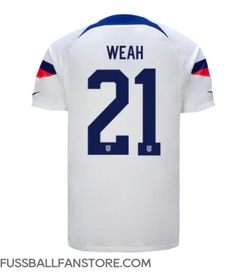 Vereinigte Staaten Timothy Weah #21 Replik Heimtrikot WM 2022 Kurzarm
